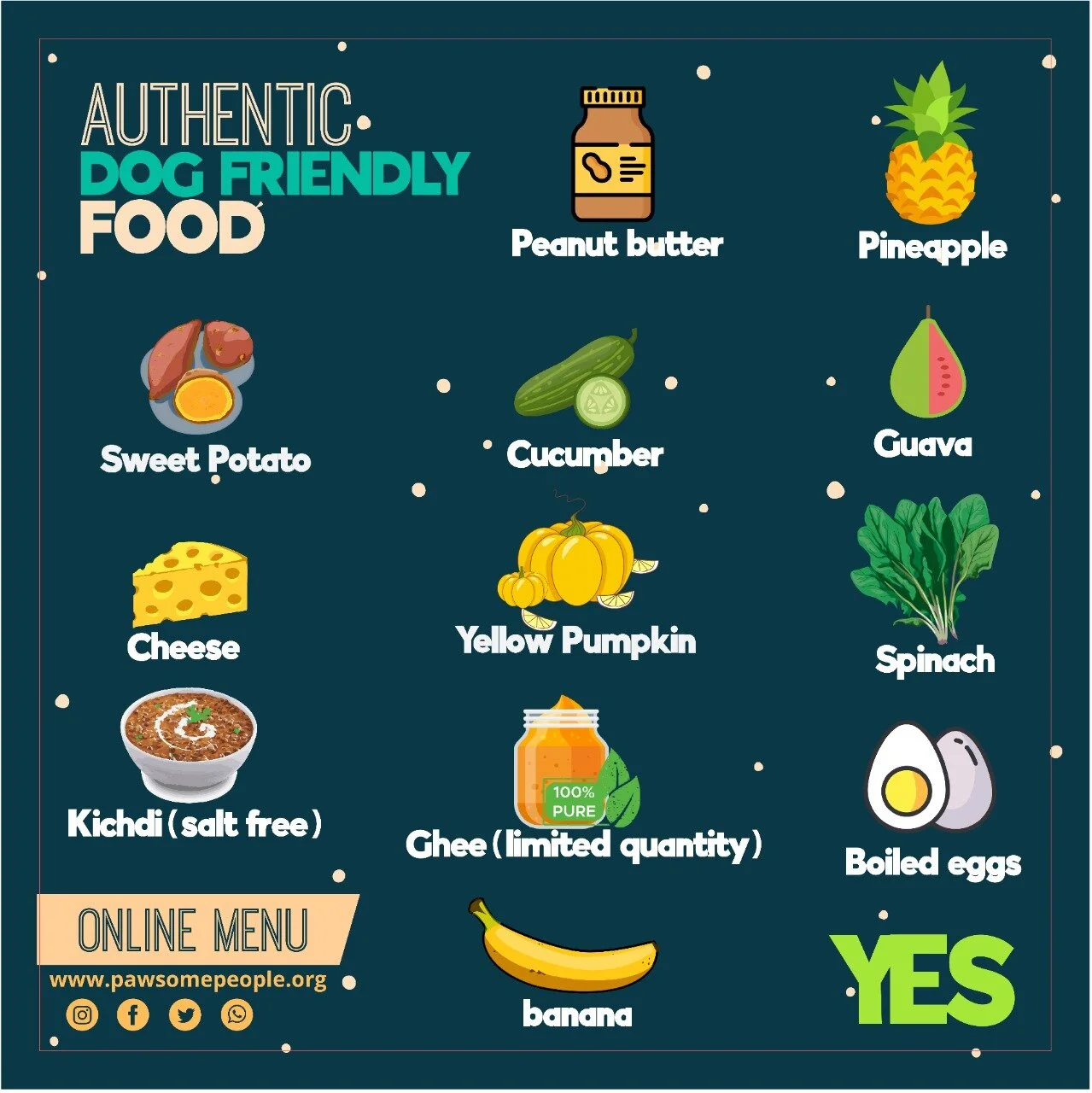 Dog safe food sales chart